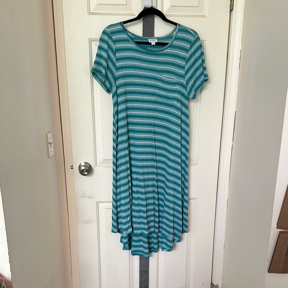 Striped Teal Dress